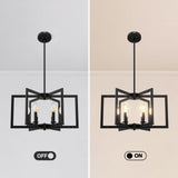Black Chandelier, 6-Light Farmhouse Chandeliers for Dining Room Lighting Fixtures Hanging