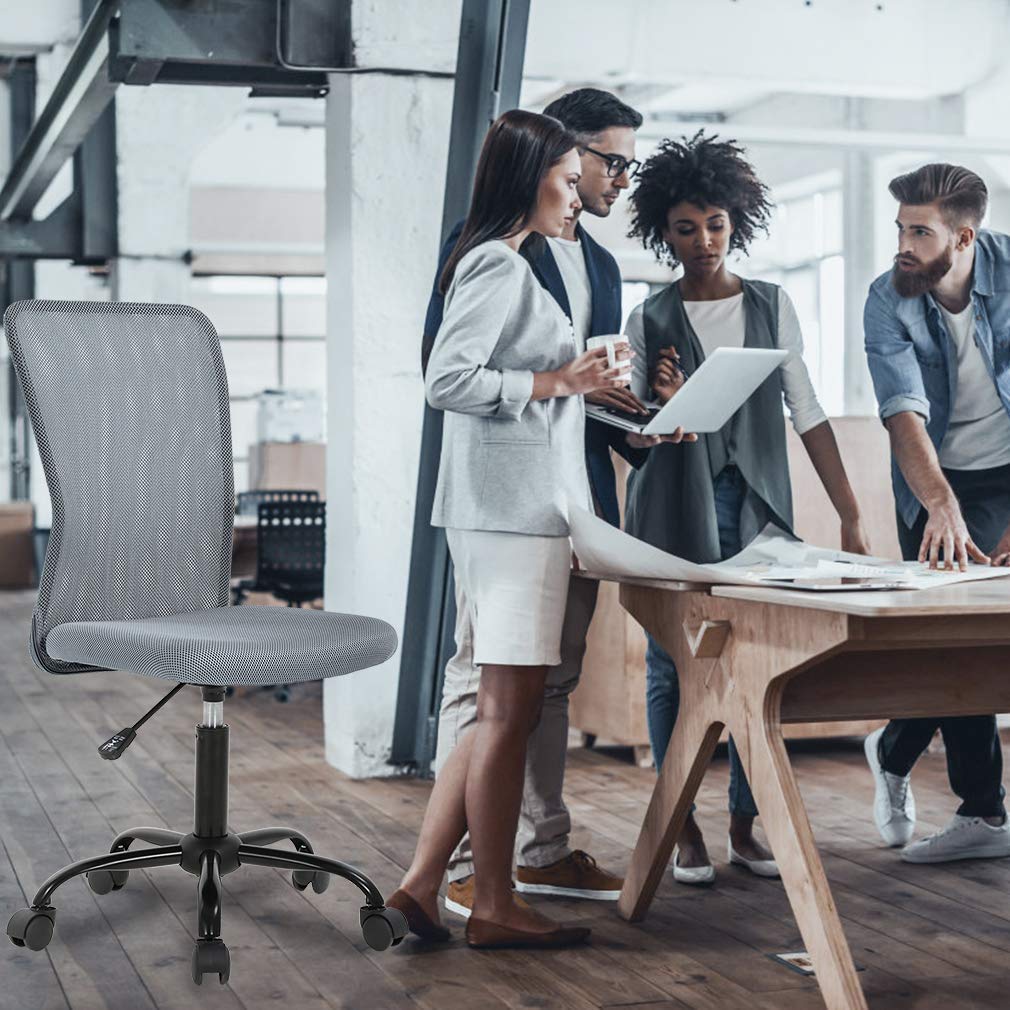 Simple Mesh Office Chair, Ergonomic Office Chair Armless Home Office Chair Adjustable
