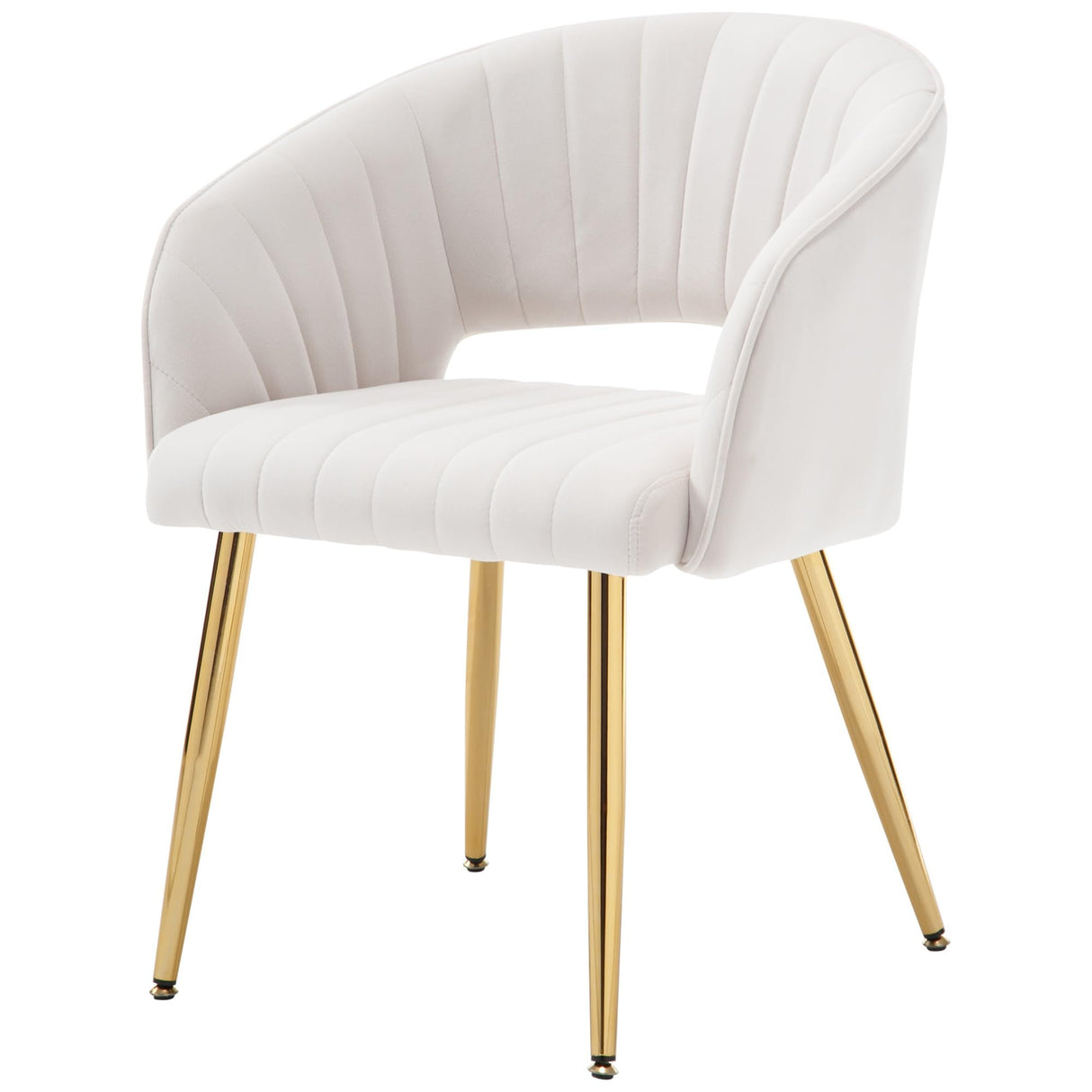 Office Desk Chair Set of 1, Modern Tufted Vanity Chairs with Gold Metal Legs