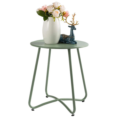 Small Round Patio Metal Side Snack Table