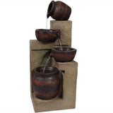 Cascading Terra Bowls Solar Water Fountain - 30-Inch Outdoor Water Feature
