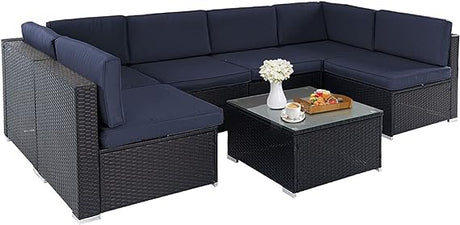 Outdoor Patio Furniture Set All-Weather Sectional Sofa Outside Couch