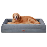 Extra Large Dog Bed Orthopedic Washable: XL Dog Bed with Waterproof Removable Cover Dog Beds for Extra Large Dogs with Non-Slip Bottom Memory Foam Pet Couch Sofa Grey- 42" x 30"