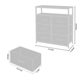 Concept Dresser Double Shelf, Tall Storage Organizer Unit for Bedroom/Entryway/Living