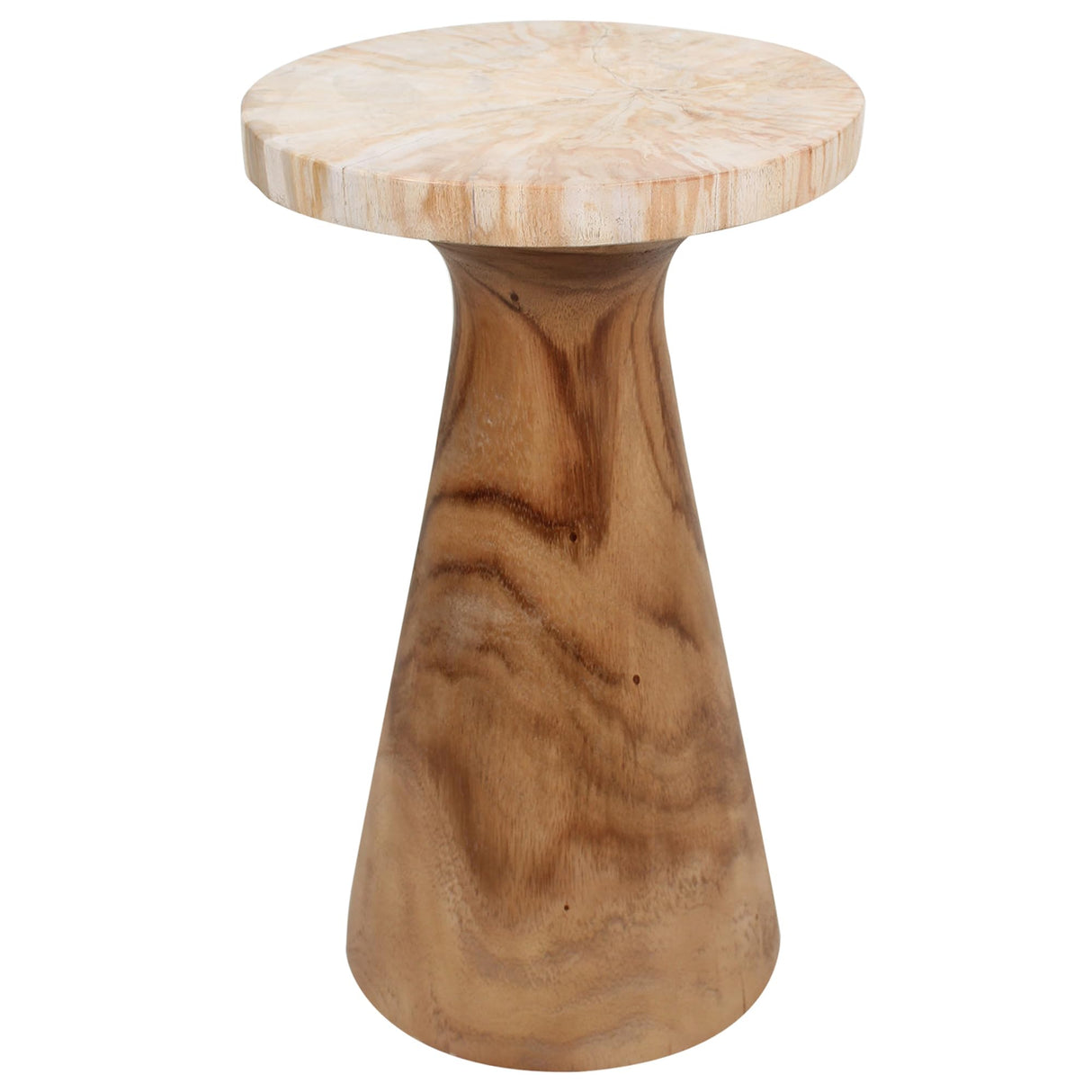 Indigo Road by Egypt Sherrod Kayu Petrified Wood Pedestal Side Table Brown