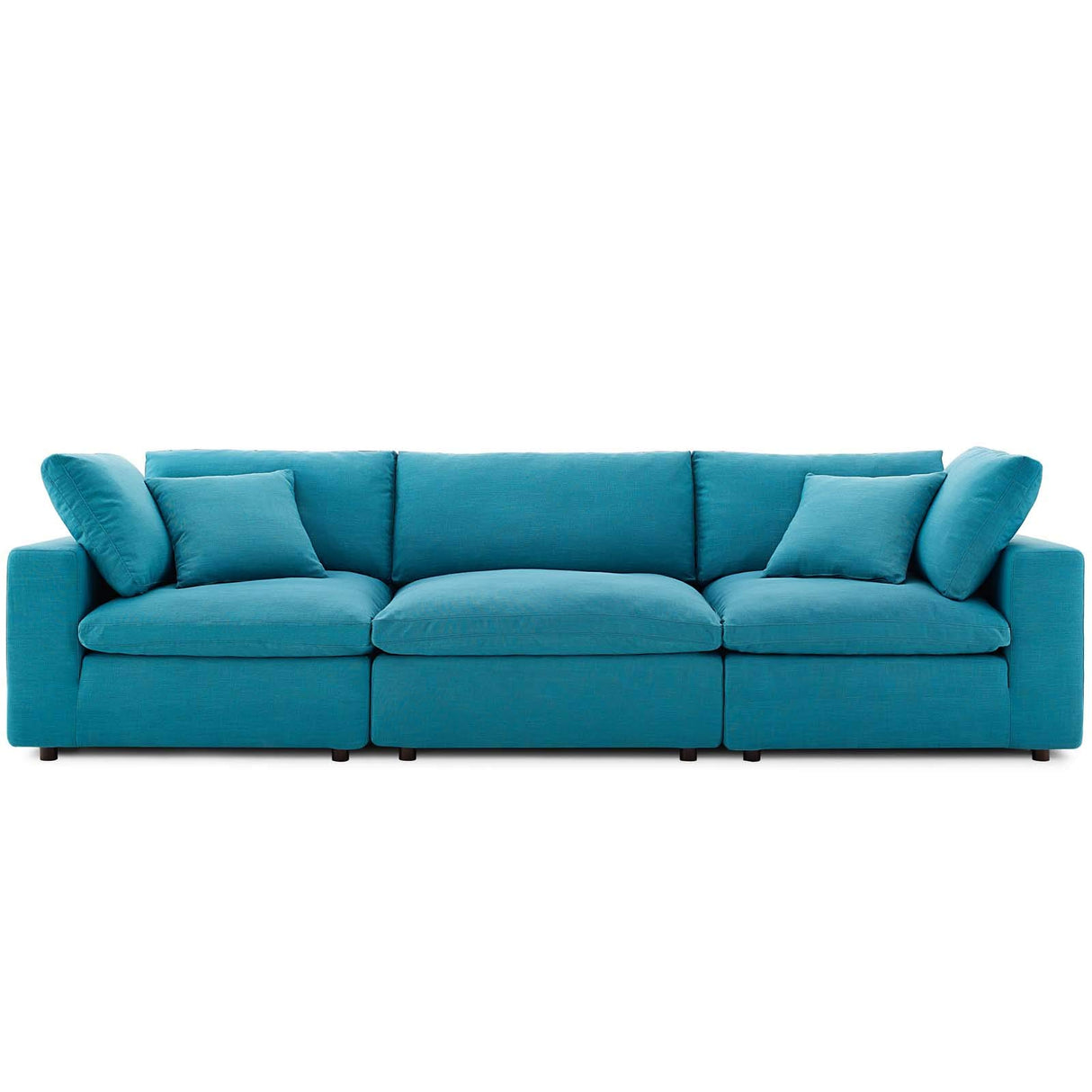 Commix Down Filled Overstuffed 3 Piece Sectional Sofa Set, Armless Chair/Two Corner Chairs