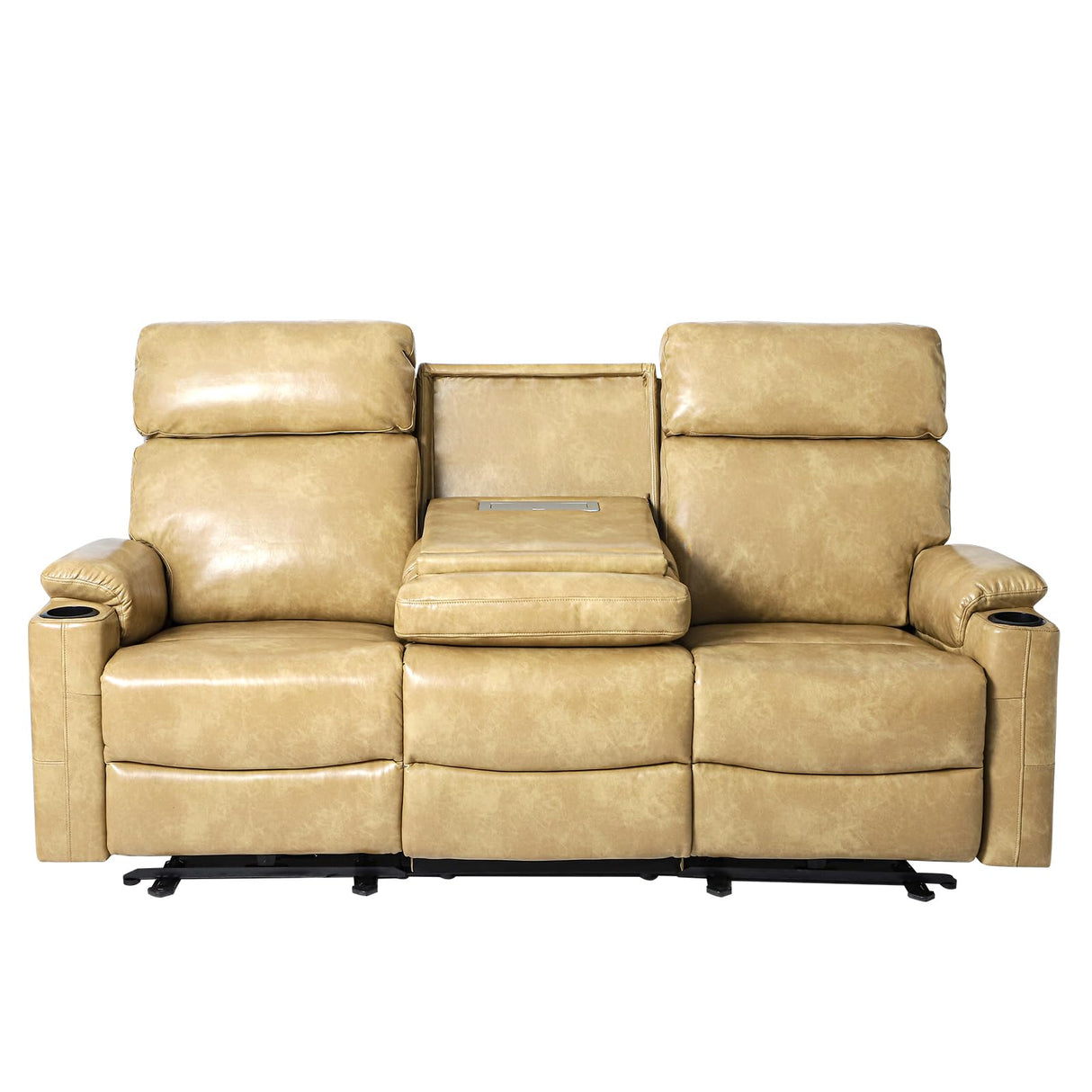 Power Reclining Sofa, Electric 3-Seat Dual Recliner Sofa with USB Ports, Cup Holders