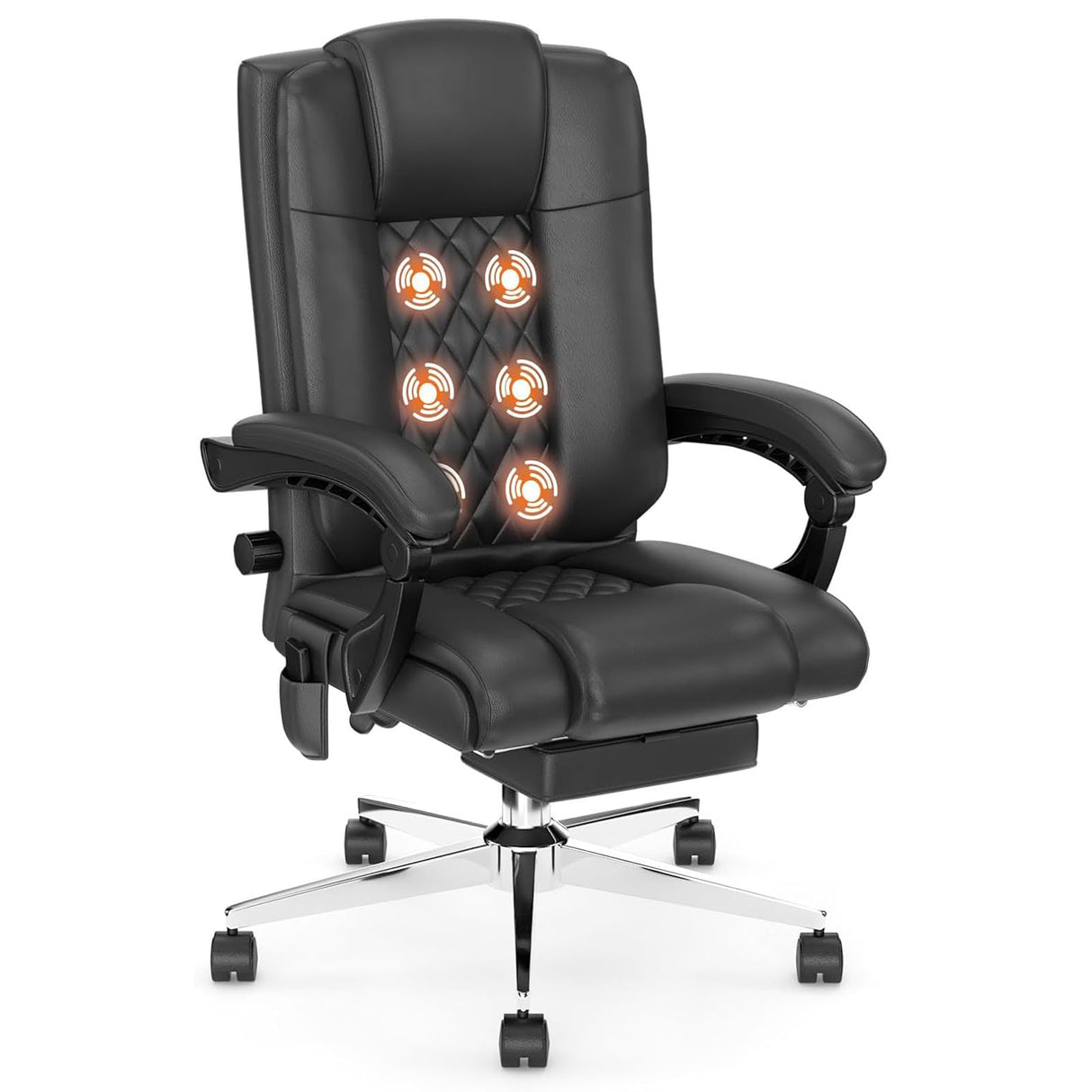 Massage Executive Office Chair with Footrest, Big and Tall Office Chair, Ergonomic PU