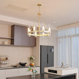 Wagon Wheel Chandelier 8-Light Glass Pendant Light, Industrial Modern Golden Pendant