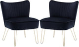 Accent Chairs Set of 2, Velvet Armless Living Room Chairs with Tufted Wingback Thicken