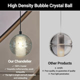 20-Lights High Ceiling Chandelier, Large LED Pendant Chandeliers with Crystal Bubble Ball