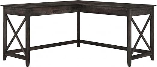 Key West L Shaped Desk, 60-inch Modern Farmhouse Writing Desk for Home Office