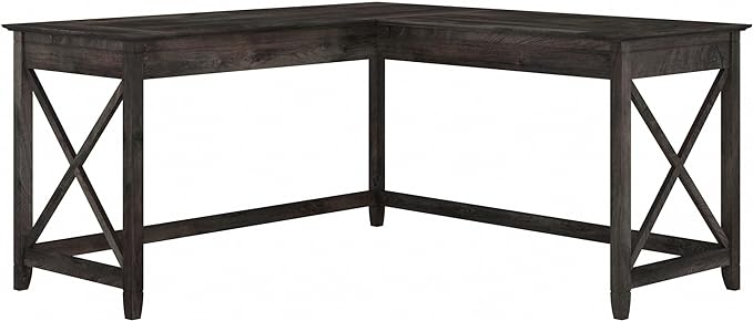 Key West L-Shaped Desk 60-Inch Modern Farmhouse Writing Desk for Home Office