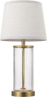 67155 20" Fillable Table Lamp, Clear Glass and Steel Base