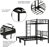 Triple Bunk Bed Twin Size,Metal Bunkbed for 3 Kids,Metal Triple Twin Bedframe