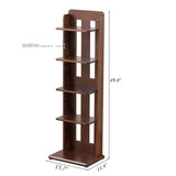 BALANBO 4 Tier Bookshelf Bamboo Bookcase Bookshelf Height Adjustable Storage Shelf for Living Room, Office, Study Room, Bedroom H49.8''