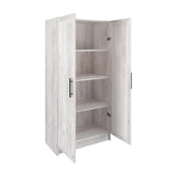 Elite Storage Cabinet, 16.75" D x 32" W x 65" H, Washed White