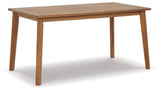 Janiyah Contemporary Outdoor Acacia Wood Dining Table with Umbrella Hole