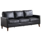 77” Mid Century Modern Sofa Couch, 3 Seater Faux Leather Couches for Living Room,