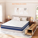 Twin Mattress, 10 Inch Hybrid Mattress with Individual Pocketed Coil Springs and High