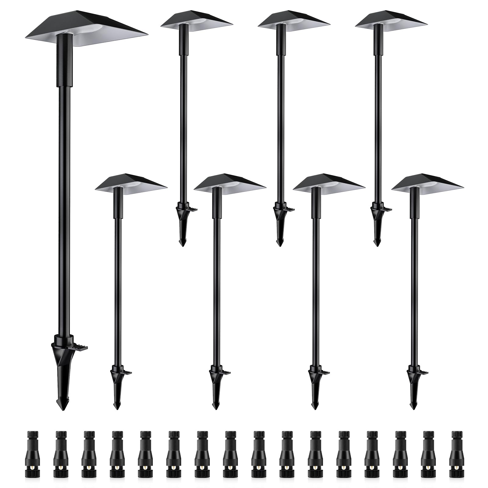 Voltage Landscape Pathway Lights with Connectors, 12-24V Waterproof Warm White
