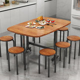 Multifunction Table Drop Leaf Dining Table - 47" Solid Wooden Foldable Kitchen Table