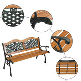 2-3 Person Patio Bench with Wood Seat,Patio Furniture Bench Chair
