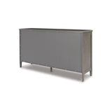 Arin 68 Inch Sideboard Cabinet Console with 2 Doors, Antique Gray Wood