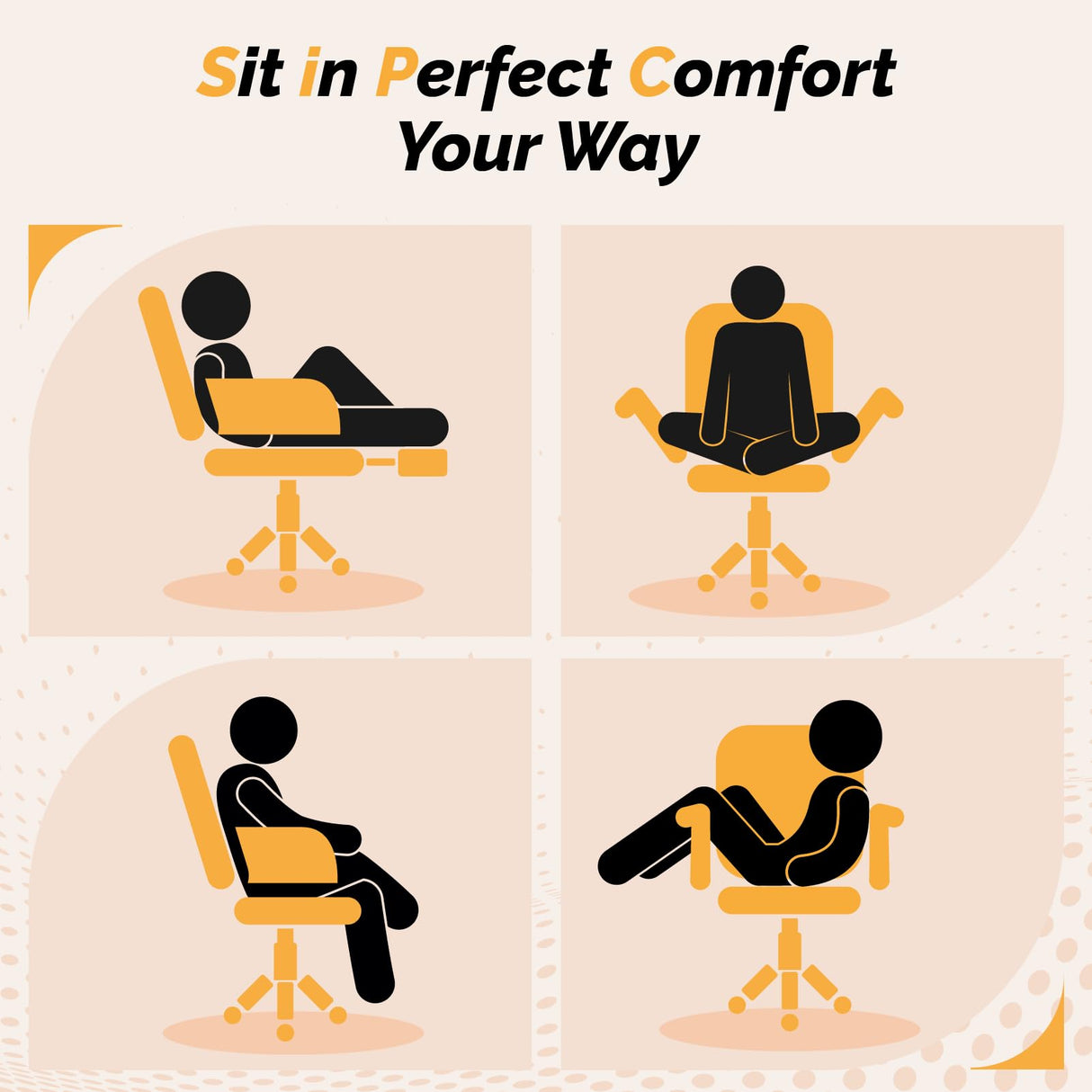 Reclining Ergonomic Office Chair with Footrest - Heavy Duty Wide Seat Gaming Chair