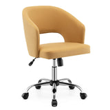 Height Adjustable Upholstered Office Chair with Hollow Back Design