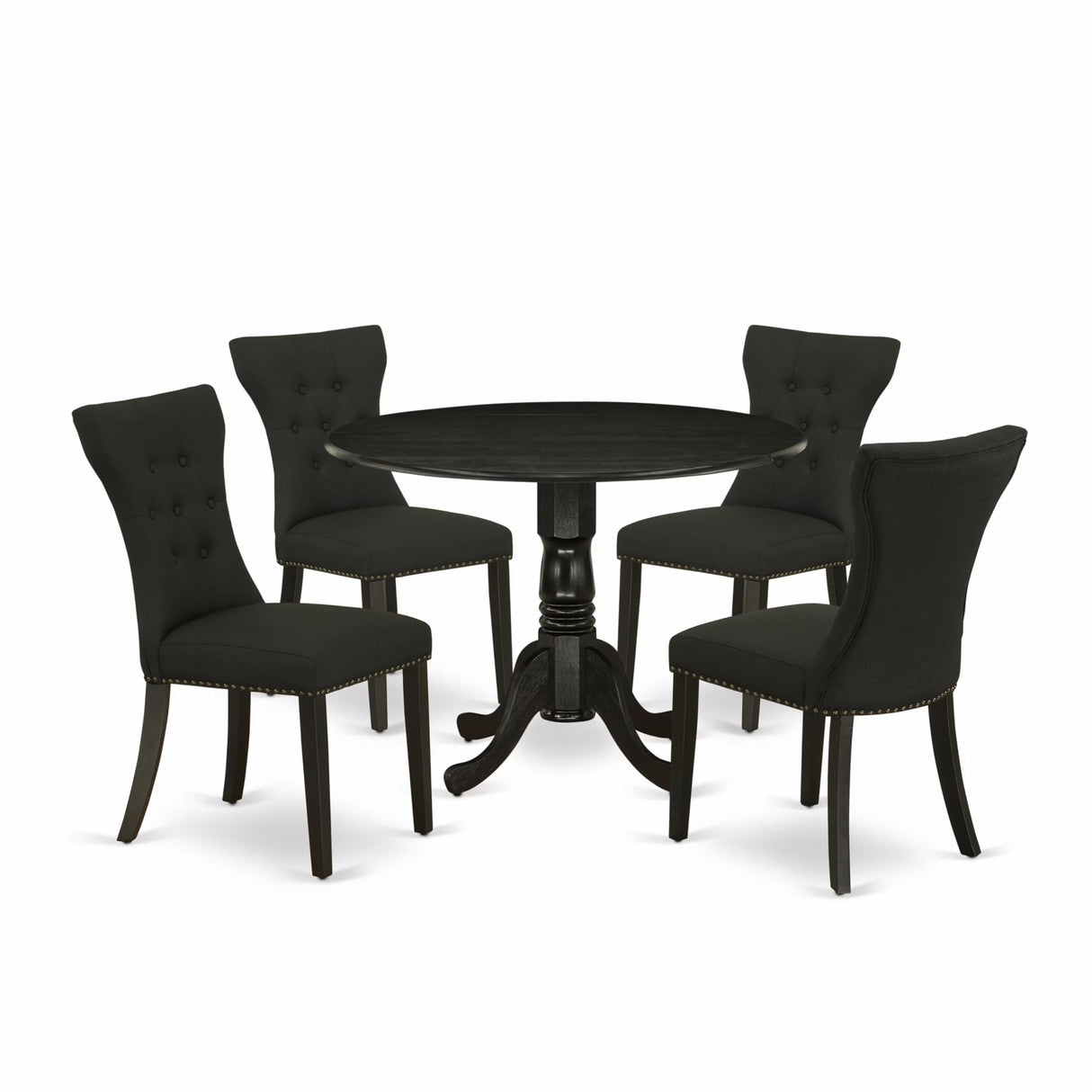 DLGA5-ABK-24 5 Piece Kitchen Table & Chairs Set Includes a Round Dining Room Table