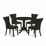 DLGA5-ABK-24 5 Piece Kitchen Table & Chairs Set Includes a Round Dining Room Table