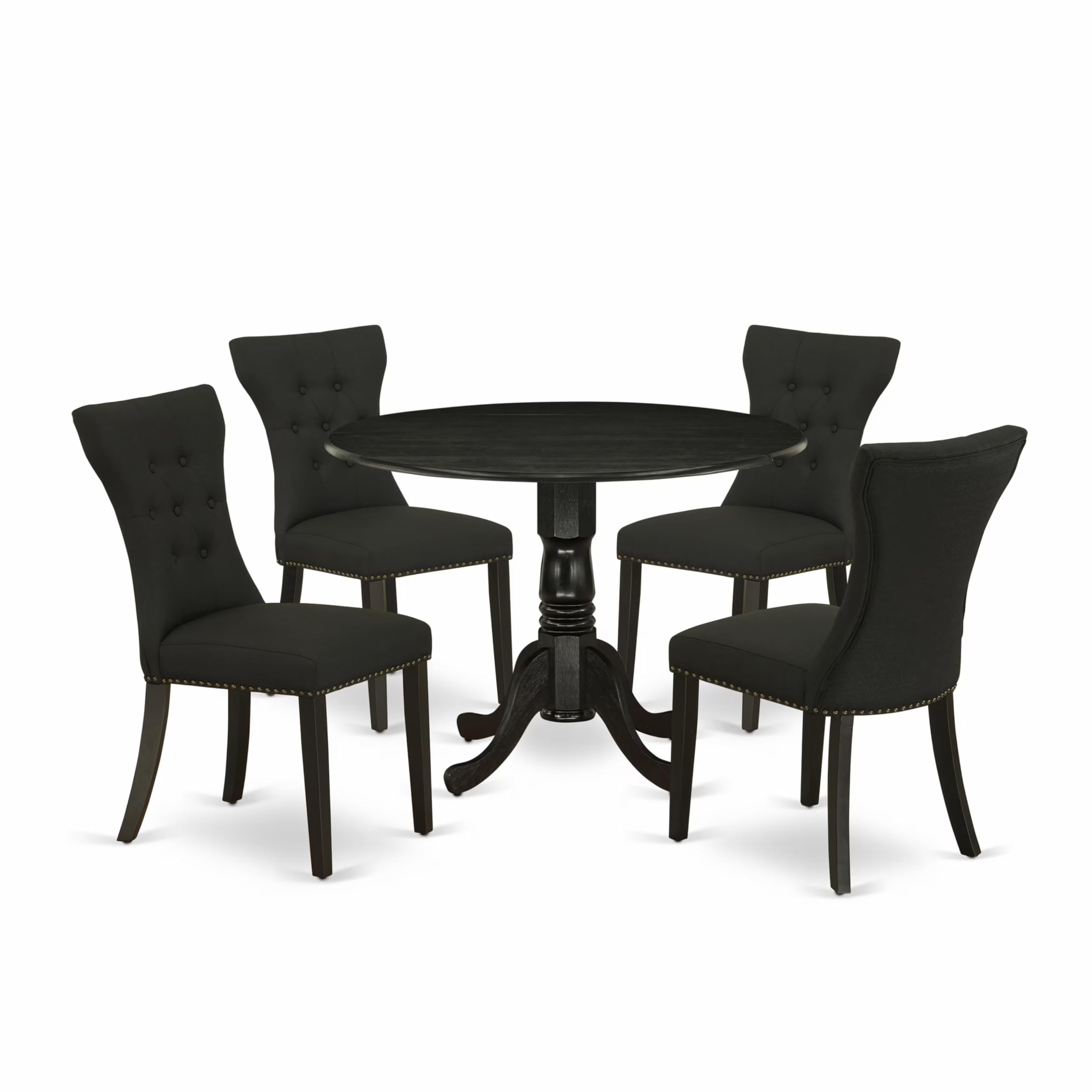 DLGA5-ABK-24 5 Piece Kitchen Table & Chairs Set Includes a Round Dining Room Table