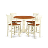 JAVN5-WHI-W 5 Piece Counter Height Dining Set Includes a Round Dining Table