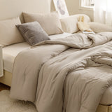 King Size Comforter Set Oatmeal, 3pcs (1 Boho Comforter & 2 Pillowcases), All Season