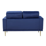 Velvet Sofa Love Seat, Modern Couches, Metal Seat Base Metal Legs with Gold-Tone Finish