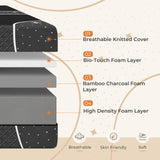 Queen Size Mattress, 12 Inch Memory Foam Mattress for Pressure Relief & Motion Isolation
