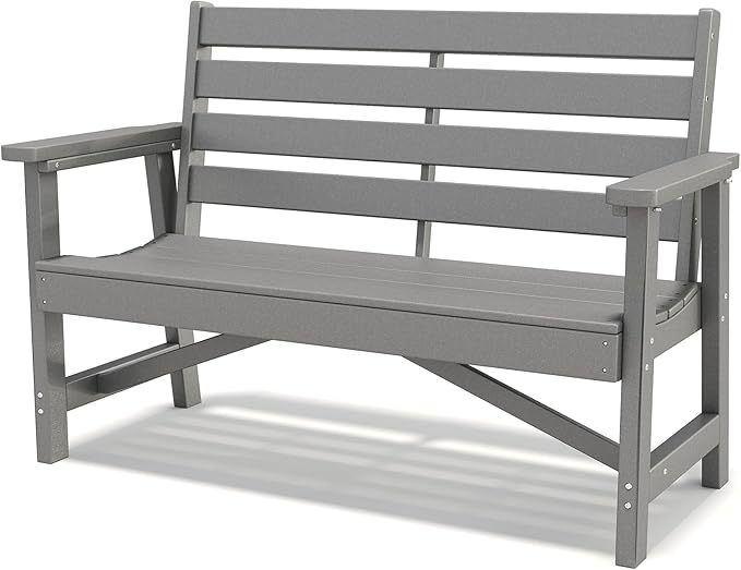Outdoor Bench | HDPE Plastic | Garden Benches | All Weather | for Outdoors Patio