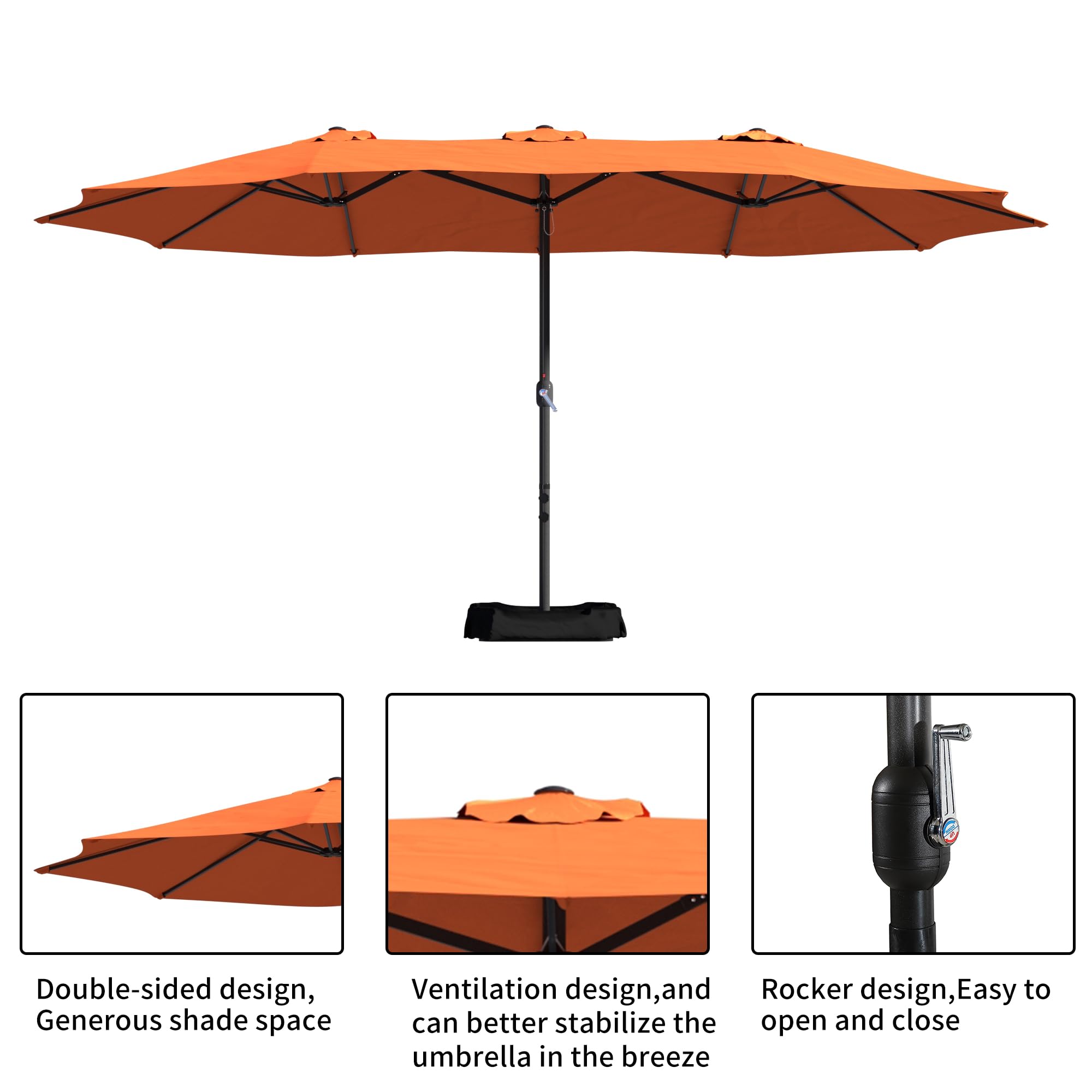 Base Included Outdoor Double-sided Umbrella Extra Large Patio Umbrella Patio Table