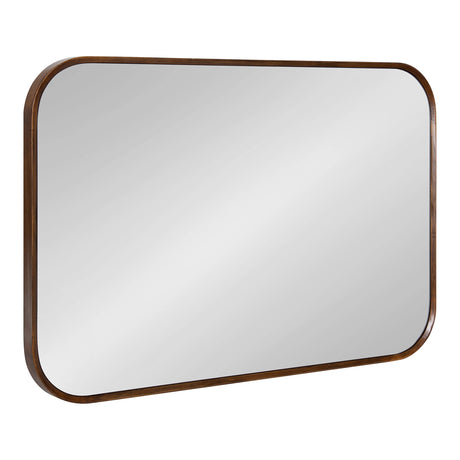 Nordlund Modern Wood Framed Wall Mirror, 23 x 35, Walnut Brown, Chic Decorative