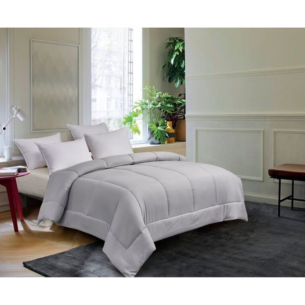 1 Piece Platinum Down Alternative Comforter Twin Size Silver Gray Shade reversible cozy fluffy