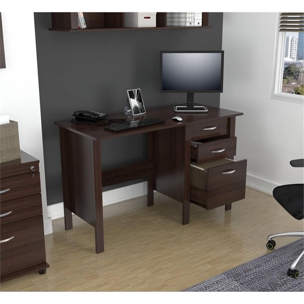 29.53" H x 47" W x 51.5" D, Espresso/Wenge Writing Desk