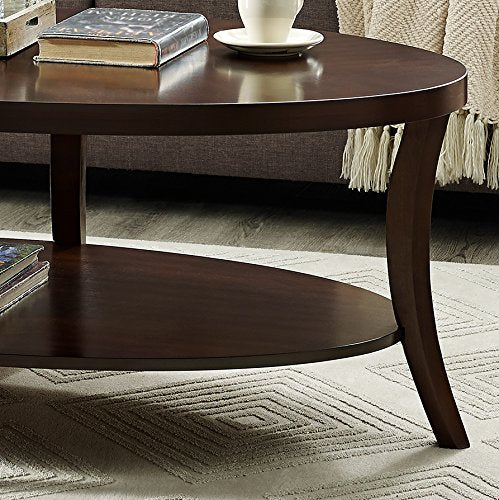 Roundhill Furniture EP Oval Coffee End Tables Set