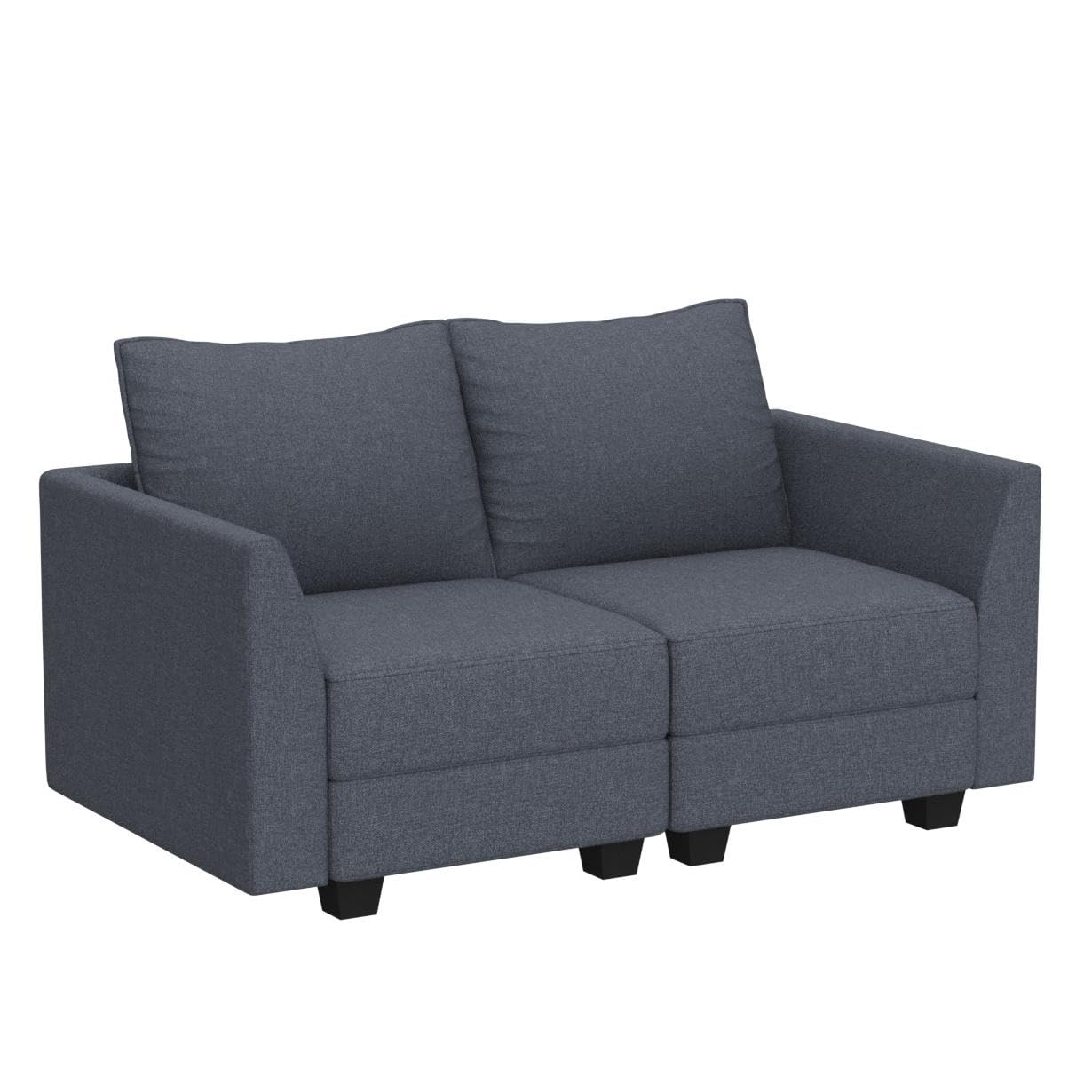 Modern Loveseat Polyester Fabric Loveseat Sofa for Small Space Modular Sofa with Storage Seat