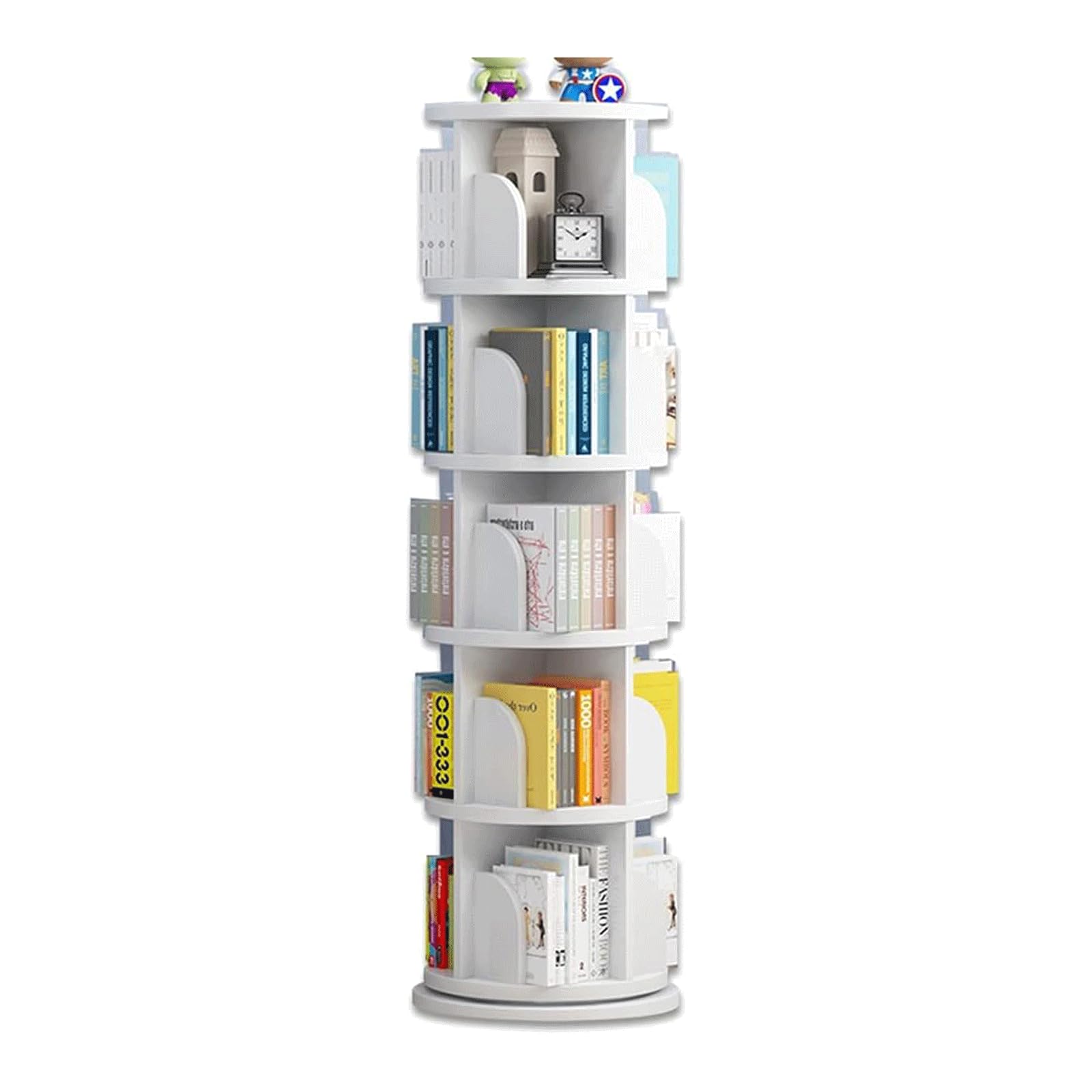 Rotating Bookshelf Modern Floor Bookshelf Eco-Friendly Solid Wood 360° Display Rack Bookcase