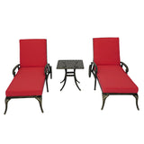 Chairs for Outside Set with Cushion Cast Aluminum Chaise Lounge Patio Lounge Chairs