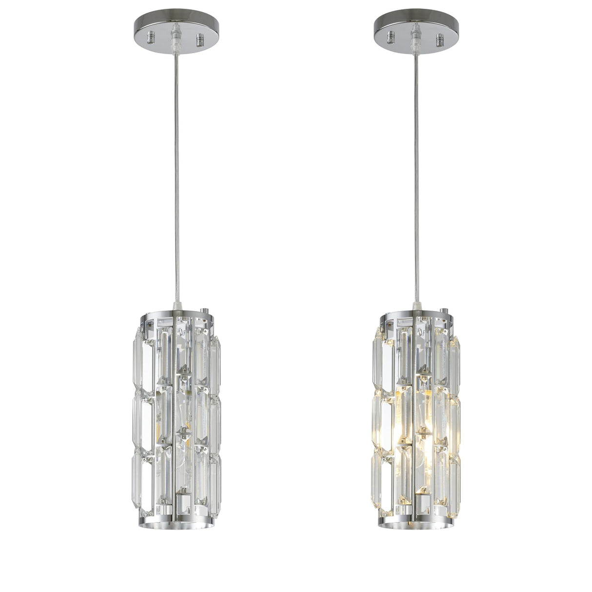 2 Pendant lamp Modern Pendant lamp, Mini Crystal Pendant lamp, Adjustable Pendant