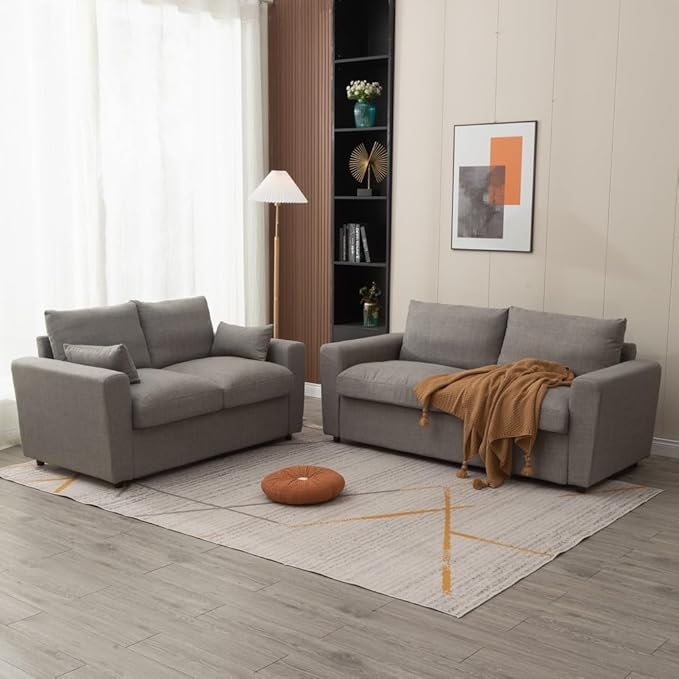 Loveseat Sofa 2 Seater and 3 Seater Modern Couch, Fabric Couch