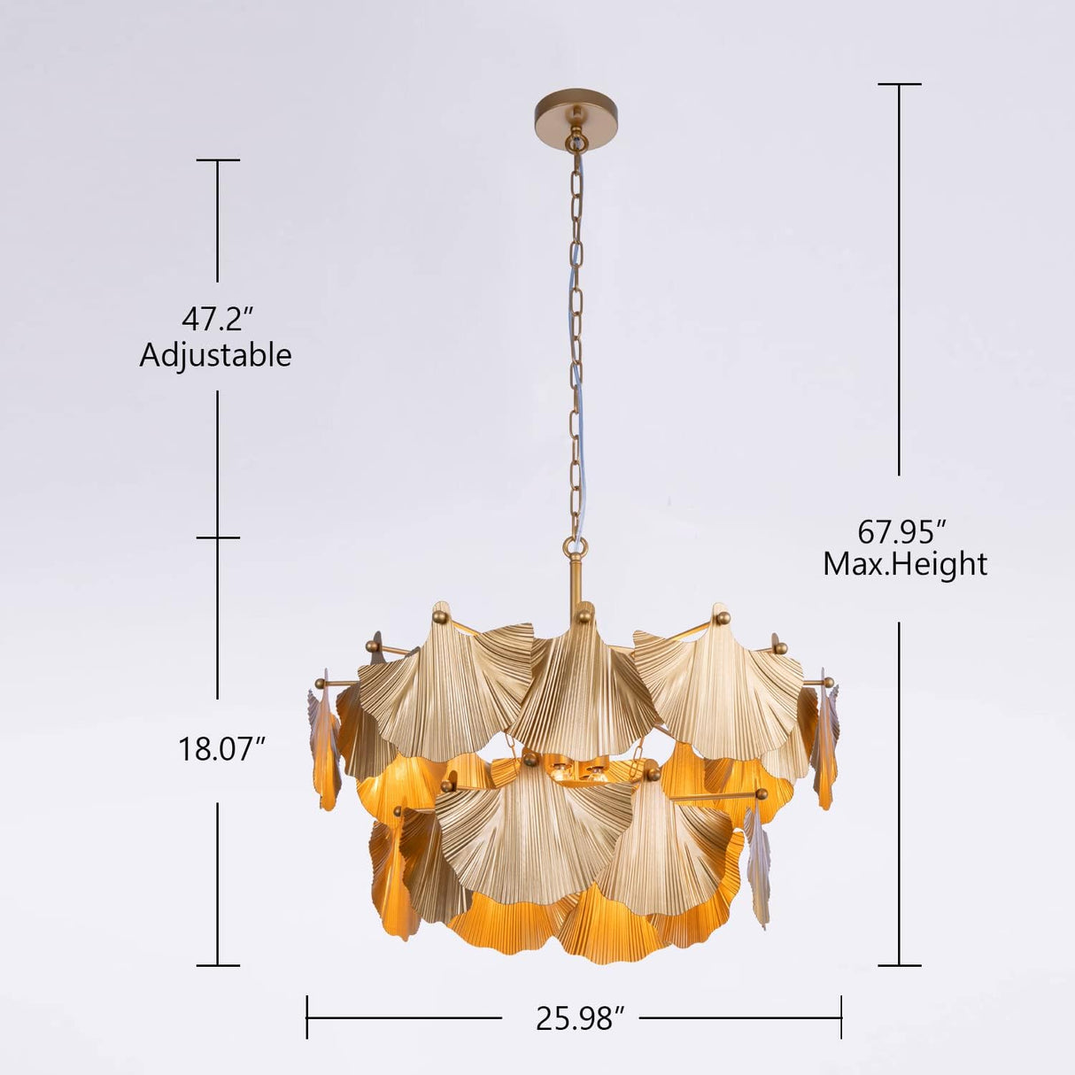 Modern Farmhouse Chandelier, 8 Lights Gold Chandeliers for Dining Room