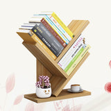 DOITOOL Wooden Bookshelf 3 Bookshelf Small Storage Bookcase Bookcases Desktop Wooden Rack Layers Tabletop Estanteria Fashion Tree Tabletop Bookshelf